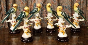 Set of Six Chinese Porcelain Figures of Parrots