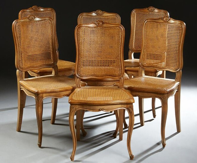 Set of Six French Louis XVI Style Carved Beech Dining