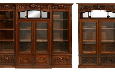 Set of Two American Eastlake Walnut Bookcases