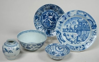 Set of five including: two plates, two bowls...
