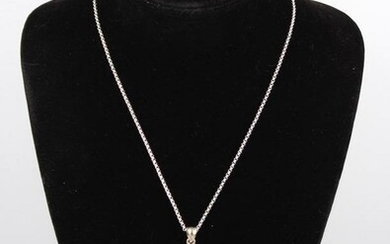 Silver, Moonstone & Amethyst Pendant Necklace