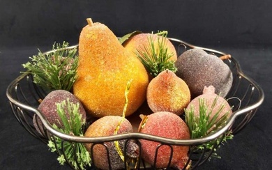 Silver Plated Basket With Decorative Fruit