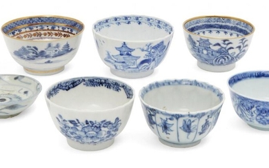 Six Chinese porcelain tea bowls, 18th-19th century,...