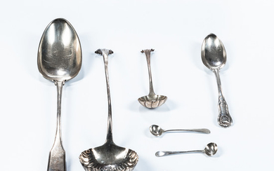Six Pieces of English Sterling Silver Flatware