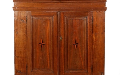 (-), Solid oak 2-door cupboard with straight profiled...