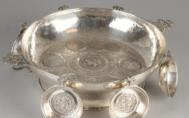 Special silver serving dish with six trays, only