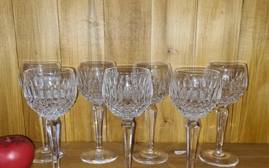 Star Lot : A stunning set of 7 tall Waterford Crystal stemme...