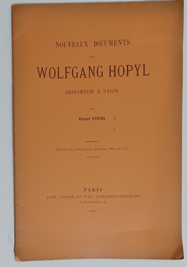 Stein Henri. Nouveaux Documents sur Wolfgang... - Lot 116 - Villanfray & Associés