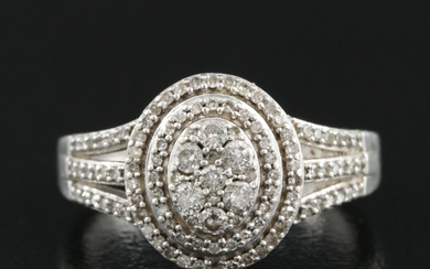 Sterling 0.46 CTW Diamond Ring