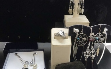 Sterling Silver Jewelry-Earrings,Brooch,Ring,18
