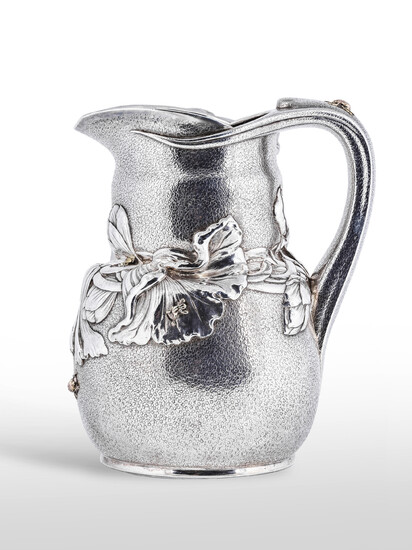 TIFFANY & CO (FOUNDED 1837) A Sterling Silver and Gold Water Pitcher1886in the Japanesque taste, with applied two-tone gold and patinated copper beetles, bugs and a toadstamped to the base 'TIFFANY & Co MAKERS STERLING SILVER AND GOLD', numbered '5465...
