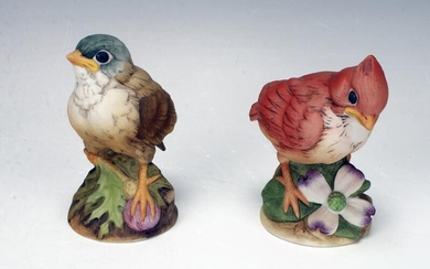 TWO CERAMIC BIRD FIGURINES MARKED ANDREA
