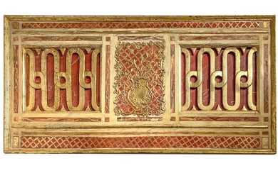 Tavola dentro cornice dorata, testata da letto, 19° secolo