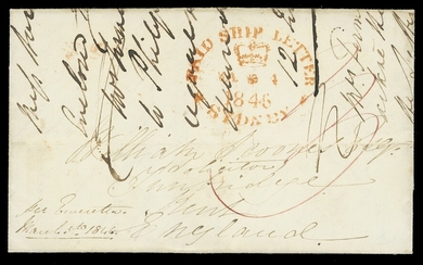 The Toulmin Packet Service Australia to U.K. Voyage 3 1846 (4 Mar.) entire from Sydney to Kent,...