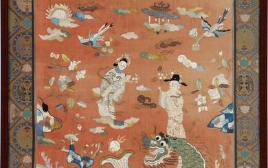 NOT SOLD. Thre Chinese silk embroideries, late Qing/Republic. Framed. (3) – Bruun Rasmussen Auctioneers of Fine Art