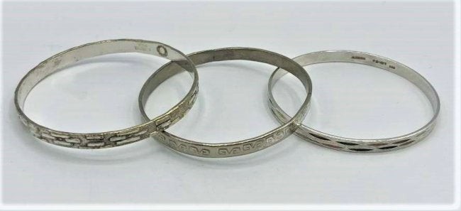 Three [3] Assorted Sterling Mexico Bangle Bracelets