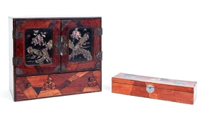 Two Antique Japanese Wood Boxes