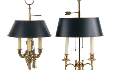 Two Brass Bouillotte Lamps