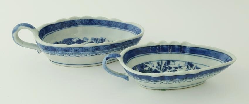 Two Canton Sauce Boats, 19th Century