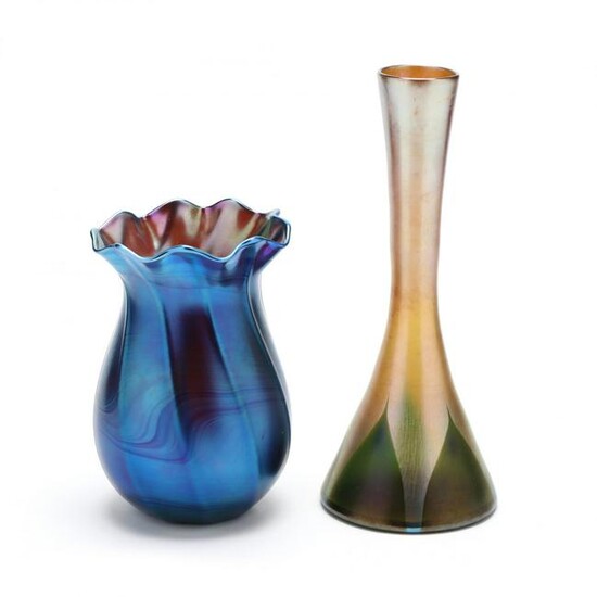 Two L. C. Tiffany Favrile Glass Vases