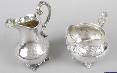 Two Victorian silver cream or milk jugs.