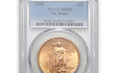 United States 1908 No Motto St. Gaudens $20 Double Eagle...