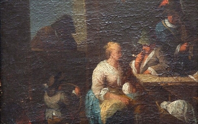 Unknown artist, 17th/18th century, Figures in an inn,...