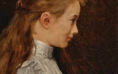 Václav Brozik Portrait Study for Tu Felix Austria, Nube (Portrait of a Girl with Chestnut Hair), 1896