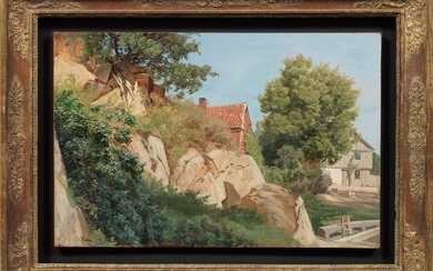 Valentin Ruths (1825 Hambourg - 1905 ebenda) Langenstein dans le Harz Vue de ce paisible...