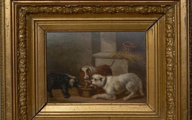 Vincent de Vos (1829-1875, Belgium), "Dogs Eating,"
