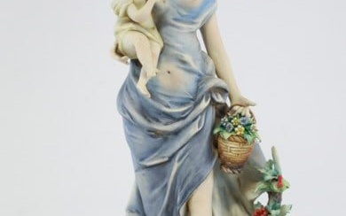 Vintage Capodimonte Woman With Child Figurine
