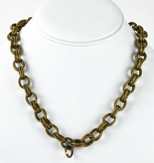 Vintage Double Curb Link Costume Jewelry Necklace