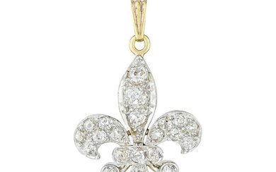Vintage Fleur De Lis Diamond Pendant