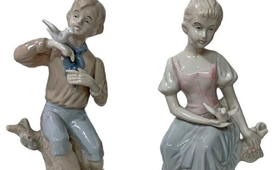 Vintage Pair of Porcelain Statues