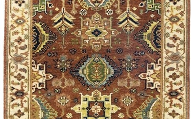 Vintage Style Tribal Geometric 3X5 Indo-Karajeh Oriental Rug Small Wool Carpet