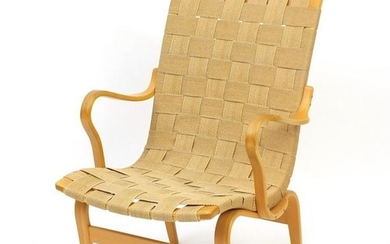 Vintage Swedish bentwood Eva armchair designed by Bruno