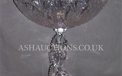 WATERFORD CRYSTAL Large 27cm High "SEAHORSE" CENTRE PIECE BOWL...