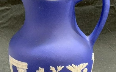 WEDGWOOD Blue Ceramic Grecian Pitcher