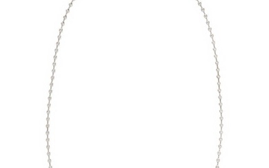 WHITE GOLD AND DIAMOND STATION NECKLACE