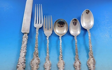 Watteau by Durgin Sterling Silver Flatware Set Service Dinner Size 74 Pieces