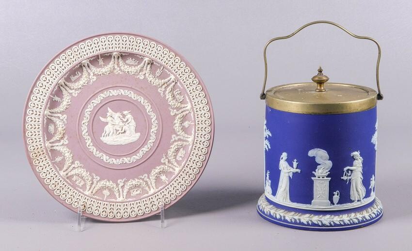 Wedgwood Biscuit Jar and Plate