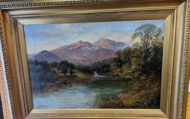 William Langley Mountain Landscape Oil Painting