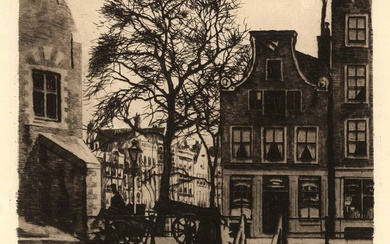 Witsen, Willem (1860-1923). Montelbaanstoren met de overhaal. Etching, drypoint and...