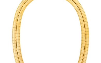 YELLOW GOLD DOUBLE STRAND NECKLACE