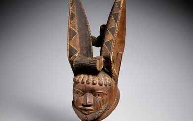 Yoruba People, Egungun mime dancing helmet mask