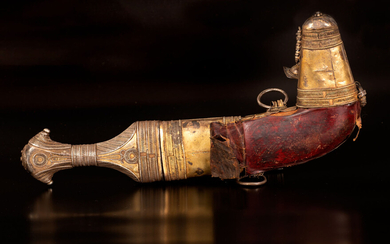 important Islamic gilt silver jambiya dagger - Middle East - 19th century