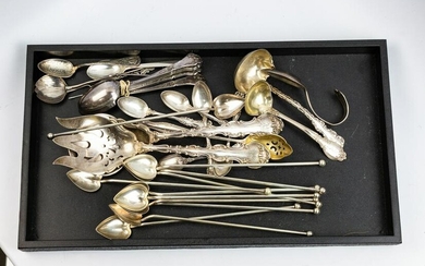 ( lot of 31) Mostly sterling spoons