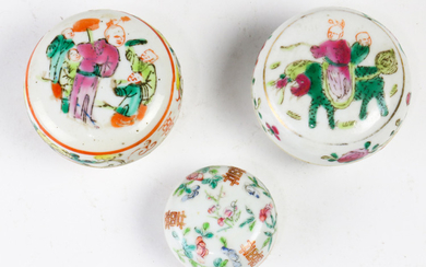 (lot of 3)Three Chinese famille-rose Seal Paste Boxes