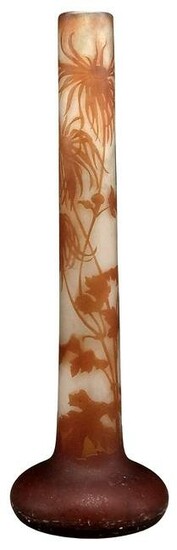 Émile Gallé Cameo Glass Foliate Vase