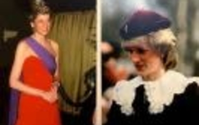 10 Princess Diana prints with corresponding transparencies, without copyright....